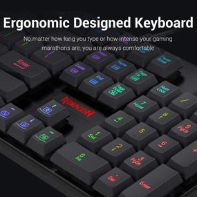 img 1 attached to Комбо клавиатура и мышь Redragon S107 для геймеров 🎮: Механическое чувство, подсветка RGB LED, 3200 DPI, черный
