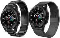 браслеты для часов acestar 2pack для samsung galaxy watch 4 classic 46 мм: браслеты из нержавеющей стали + сетчатые петли с магнитным замком - совместимые с galaxy watch 4 40мм/44мм (не подходят для galaxy watch 4 classic 42мм) логотип