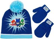 🧸 cute & cozy: pj masks toddler boys hat and mitten cold weather set logo