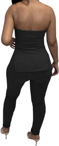 img 1 attached to Knitted Bodycon Outfits Jumpsuits Playsuits Women's Clothing for Jumpsuits, Rompers & Overalls