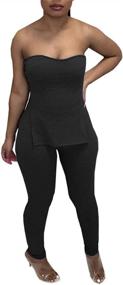 img 2 attached to Knitted Bodycon Outfits Jumpsuits Playsuits Women's Clothing for Jumpsuits, Rompers & Overalls