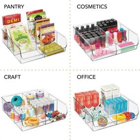 img 1 attached to mDesign Double Wide Open Craft Storage Organizer Bin Caddy - Convenient 2 Pack, Perfect for Cabinets, Closets, Drawers, Desks, and Tables