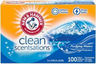 arm & hammer fabric softener sheets, purifying waters: long-lasting freshness for 100 sheets logo