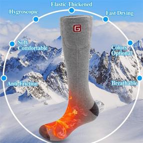 img 1 attached to 🔌 Electric Heated Socks for Women and Men - Rechargeable Winter Warm Thermal Sox with Battery