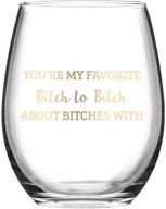 🍷 you're my favorite stemless wine glass: funny gift for women, friends, girlfriend, coworker - 15oz stemless wine glass with gold words логотип