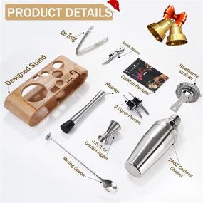 img 2 attached to 🍹 Bartender Kit Gift Set: 11-Piece Bar Tools with Bamboo Stand and Gift Box – Perfect Christmas Gifts for Men and Women, Ideal New Year's Gift!