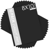 mat board center: 10-pack backing boards for art, 🖼️ prints, photos and more (black, 8x10) - full sheet quality logo