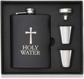 img 4 attached to 🍶 Hip Flask for Liquor, Funny Holy Water Flask, 8oz Stainless Steel with Funnel - Discreet Shot Drinking of Alcohol, Whiskey, Rum, Vodka - Great Gift for Men and Women - US-AKI-27 (Holy Water Flask)