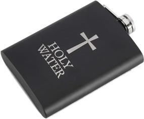 img 1 attached to 🍶 Hip Flask for Liquor, Funny Holy Water Flask, 8oz Stainless Steel with Funnel - Discreet Shot Drinking of Alcohol, Whiskey, Rum, Vodka - Great Gift for Men and Women - US-AKI-27 (Holy Water Flask)