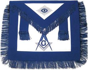 img 1 attached to 🔷 Fringed Master Mason Masonic Apron: Elegant Blue & White Design