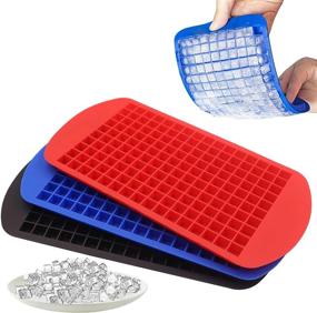 img 4 attached to 🧊 Flexible Silicone Mini Ice Cube Trays 3 Pack - 160 Crushed Ice Cube Molds for Whiskey Cocktails - Easy Release & BPA Free