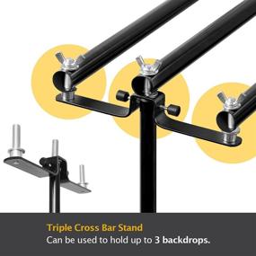 img 2 attached to Julius Studio 10 x 9.6ft Triple Crossbar Backdrop Stand, Easy Length Adjustable Background Support System Kit for Photography, Video, Party, Event - JSAG667