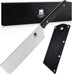 img 4 attached to 🔪 Нож для мяса Brooklyn Knife Co. из карбонового волокна, Cleaver Nakiri - японский нож для мясника AUS-08 HC Super Steel, 7 дюймов с ножнами