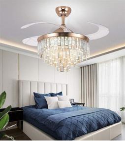 img 1 attached to A Million 42-Inch Crystal Ceiling Fan with Retractable Blades and LED Light Kit