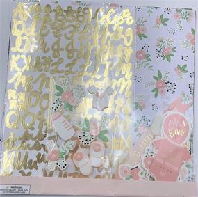 img 2 attached to 👶 Hello Little Angel Gold Foiled Scrapbooking Kit: Baby Girl Theme with 31 Pieces - Baby Shoes, Onesie, Roses, Elegant Blooms & Things