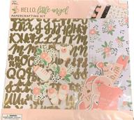 👶 hello little angel gold foiled scrapbooking kit: baby girl theme with 31 pieces - baby shoes, onesie, roses, elegant blooms & things logo