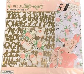img 4 attached to 👶 Hello Little Angel Gold Foiled Scrapbooking Kit: Baby Girl Theme with 31 Pieces - Baby Shoes, Onesie, Roses, Elegant Blooms & Things