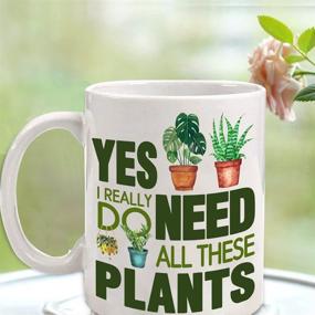 img 2 attached to 🌿 Dynular Plant Lover Gifts for Women, Mom - Funny Plant Gifts and Addict Coffee Mug for Crazy Plant Lady/Men - Plant Themed Xmas/Birthday Gift: 'All I Need are Plants' Coffee Cup with Keychain