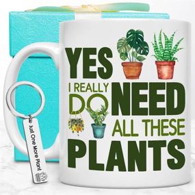 img 4 attached to 🌿 Dynular Plant Lover Gifts for Women, Mom - Funny Plant Gifts and Addict Coffee Mug for Crazy Plant Lady/Men - Plant Themed Xmas/Birthday Gift: 'All I Need are Plants' Coffee Cup with Keychain