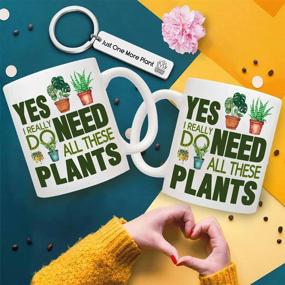 img 3 attached to 🌿 Dynular Plant Lover Gifts for Women, Mom - Funny Plant Gifts and Addict Coffee Mug for Crazy Plant Lady/Men - Plant Themed Xmas/Birthday Gift: 'All I Need are Plants' Coffee Cup with Keychain