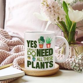 img 1 attached to 🌿 Dynular Plant Lover Gifts for Women, Mom - Funny Plant Gifts and Addict Coffee Mug for Crazy Plant Lady/Men - Plant Themed Xmas/Birthday Gift: 'All I Need are Plants' Coffee Cup with Keychain