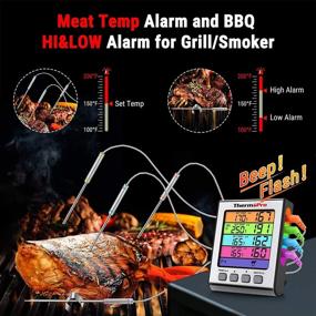 img 1 attached to 🌡️ ThermoPro TP17H Digital Meat Thermometer - 4 Temperature Probes, Alarm, Backlit LCD - BBQ Cooking Grilling Kitchen Oven Barbecue Turkey