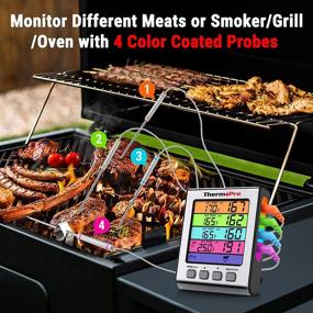 img 3 attached to 🌡️ ThermoPro TP17H Digital Meat Thermometer - 4 Temperature Probes, Alarm, Backlit LCD - BBQ Cooking Grilling Kitchen Oven Barbecue Turkey