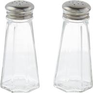 🧂 tablecraft clear stainless steel paneled salt & pepper shaker - 3 ounce capacity logo