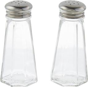 img 1 attached to 🧂 Tablecraft Clear Stainless Steel Paneled Salt & Pepper Shaker - 3 Ounce Capacity