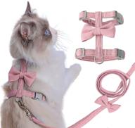 🐱 escape proof cat vest harness and leash: breathable and adjustable safety harness for easy walking, h-diagonal pull, suitable for cats, kittens, rabbits, and ferrets logo