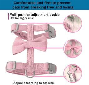 img 2 attached to 🐱 Escape Proof Cat Vest Harness and Leash: Breathable and Adjustable Safety Harness for Easy Walking, H-Diagonal Pull, Suitable for Cats, Kittens, Rabbits, and Ferrets