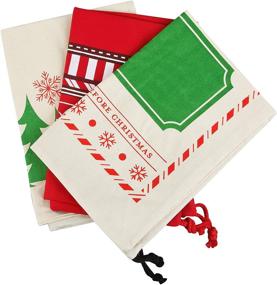 img 2 attached to 🎅 Christmas Santa Burlap Sack 3-Pack - Large Gift Bags for Xmas Package Storage