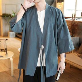 img 2 attached to 👘 Stunning Vintage Kimono Cardigan Japanese 20714 Blue: A Timeless Fashion Statement