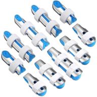 metal padded finger splints: premium finger support with soft foam interior and loop straps – 10 pieces, 3 sizes (blue) – ideal for adults and children логотип