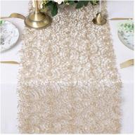 🍾 queendream champagne gold glitter sequin mesh table runner 2 pack - 12x80 inches shimmer table linen for christmas, winter party, fabric decorations logo