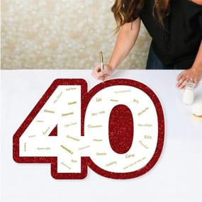 img 3 attached to 📋 Big Dot of Happiness 40th Wedding Anniversary Guest Book Sign: Unique Alternative for Your Anniversary Party - Signature Mat
