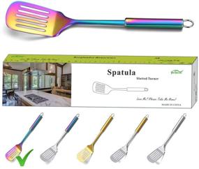 img 4 attached to 💥 Colorful Stainless Steel Rainbow Spatula – Perfect for Cooking, BBQ, and More!