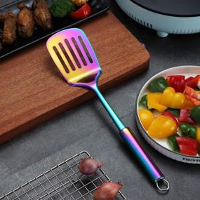 img 1 attached to 💥 Colorful Stainless Steel Rainbow Spatula – Perfect for Cooking, BBQ, and More!