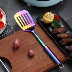 img 2 attached to 💥 Colorful Stainless Steel Rainbow Spatula – Perfect for Cooking, BBQ, and More!