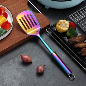 img 3 attached to 💥 Colorful Stainless Steel Rainbow Spatula – Perfect for Cooking, BBQ, and More!