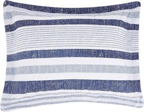 img 2 attached to 🛏️ Amazon Basics Reversible Comforter Bedding Set - Full/Queen, Blue Denim/Beige Stripes: Ultra-Soft & Light-Weight Microfiber