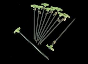 img 3 attached to Pack of 10 SE 10-1/2-Inch Metal Tent Pegs with Glow-in-the-Dark Stoppers - 910NRC10