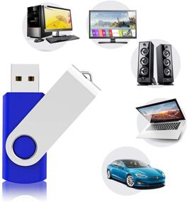 img 2 attached to 🔑 KEXIN 8GB Flash Drive 10 Pack - USB Thumb Drive Memory Stick Pen Drive Zip Drive (USB 2.0, Blue) - Enhanced for SEO