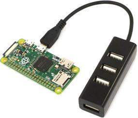 img 1 attached to 🔌 Enhance Raspberry Pi Zero Connectivity with LoveRPi MicroUSB to USB 4 Port Black OTG Hub