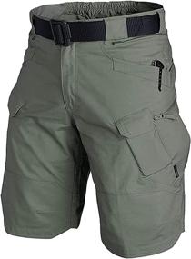 img 4 attached to 🩳 YAXHWIV Men's Tactical Shorts - 11" Waterproof Hiking Fishing Cargo Shorts with Quick-Dry & Breathable Features (Belt Excluded)