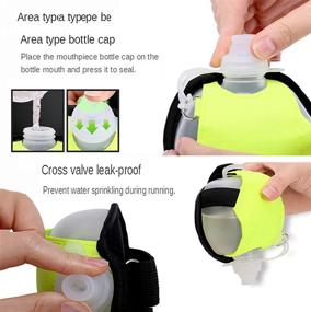 img 1 attached to 💦 Libypnv Handheld Sport Water Bottle with Leak-Proof Silicone Wristband - Wearable Hands-Free Runner's Water Bottle, Ideal for Running, Cycling, Climbing, and Outdoor Gym Activities (Green)