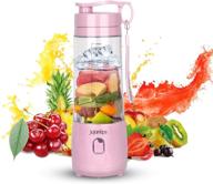 portable smoothie blender, personal size blender for shakes and smoothies, 4000mah rechargeable mini travel blender with 3d six blades, 13.5oz fruit mixer cup for home, sports, outdoor activities (pink) логотип