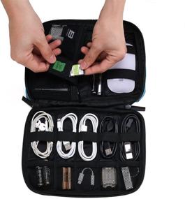 img 3 attached to Мелкий электронный органайзер BAGSMART: идеальная сумка для хранения кабелей в путешествиях для жёстких дисков, кабелей, USB-устройств и SD-карт