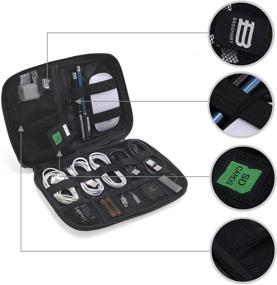 img 2 attached to Мелкий электронный органайзер BAGSMART: идеальная сумка для хранения кабелей в путешествиях для жёстких дисков, кабелей, USB-устройств и SD-карт
