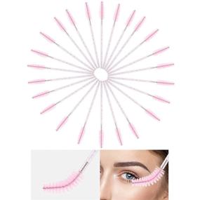 img 2 attached to 💄 200 Disposable Pink Mascara Applicator Wands & Lipstick Brushes - Tbestmax Crystal Lip Gloss Brush Lash Spoolies for Eyelash Extensions